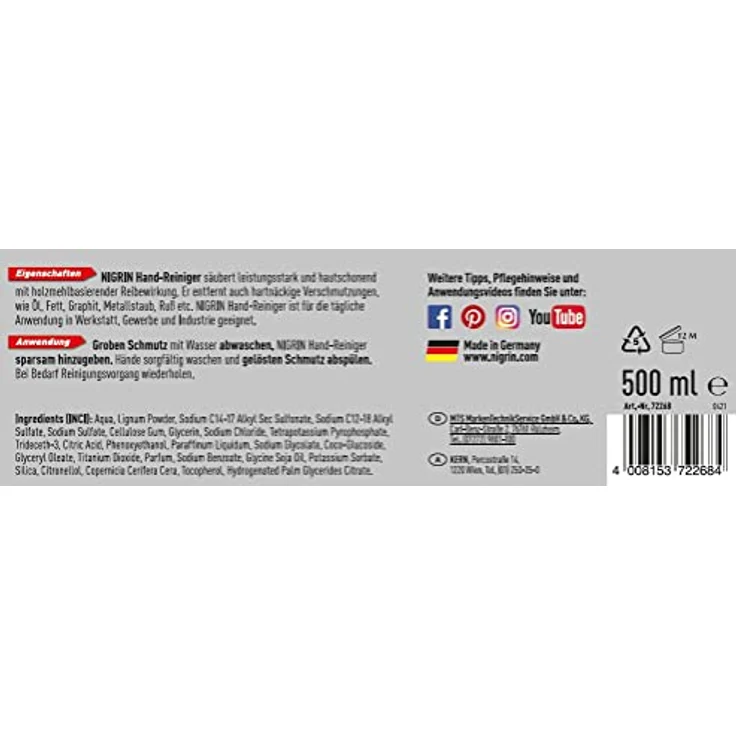Nigrin 72268 Handwaschpaste 500ml – Bild 8