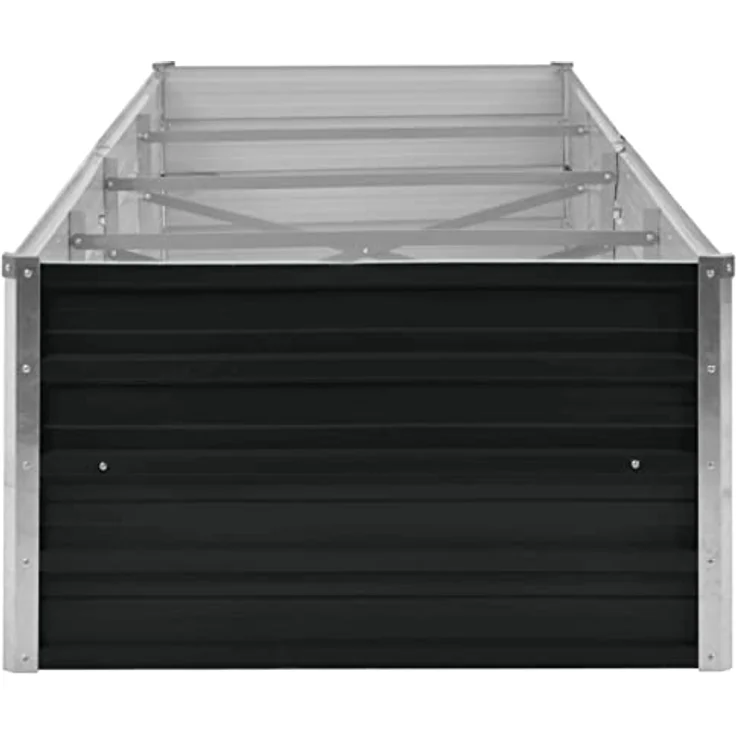 vidaXL Garten-Hochbeet Anthrazit 320 x 80 x 45 cm Verzinkter Stahl – Bild 6