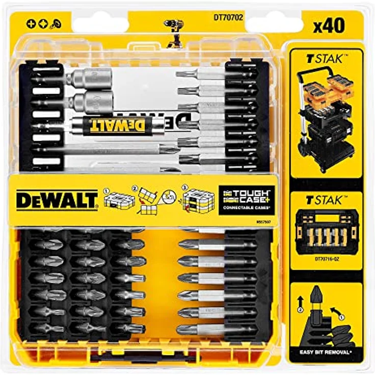 Dewalt DT70702-QZ Bit-Set 25-89mm 40-tlg, schwarz-gelb – Bild 2