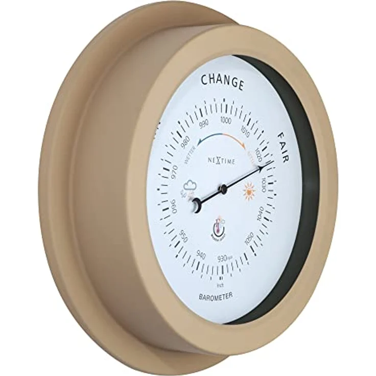 Nextime Barometer Orchid, wetterfestes Gartenbarometer aus braunem Metall, Ø 22 cm – Bild 3