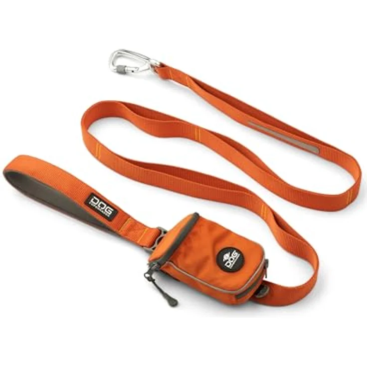 DOG Copenhagen Urban Trail 3.0, 160 cm Hundeleine mit Pouch Organizer und reflektierendem 3M-Besatz, Orange Sun, L – Bild 1