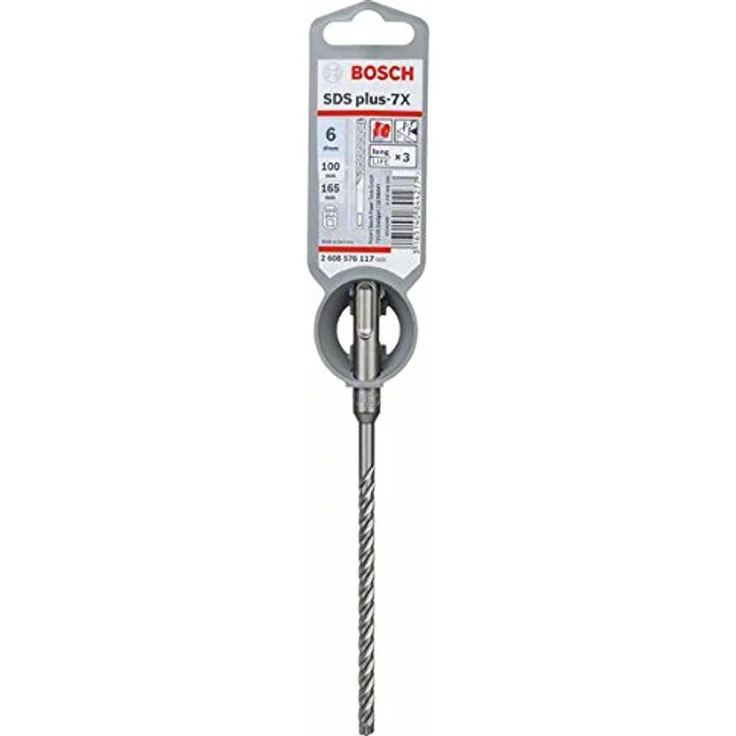 Bosch Professional Hammerbohrer SDS Plus-7X (für Beton und Mauerwerk, 6 x 100 x 165 mm, Zubehör Bohrhammer) – Bild 2