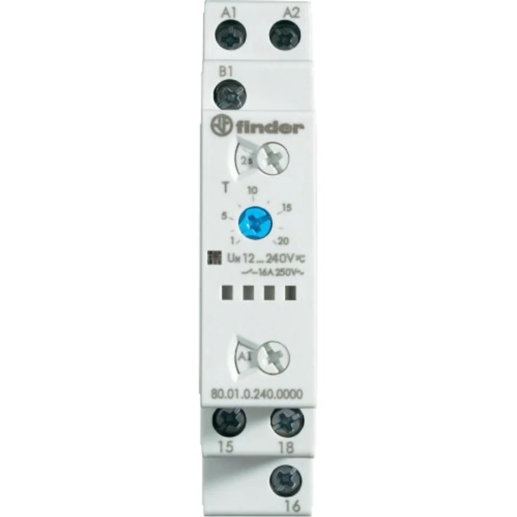 Finder Serie 80 Multispannungs-Timer, einphasig, 240 V/Gleichstrom, Zeitbereich 0.1s - 20h, 1 Wechsler – Bild 5