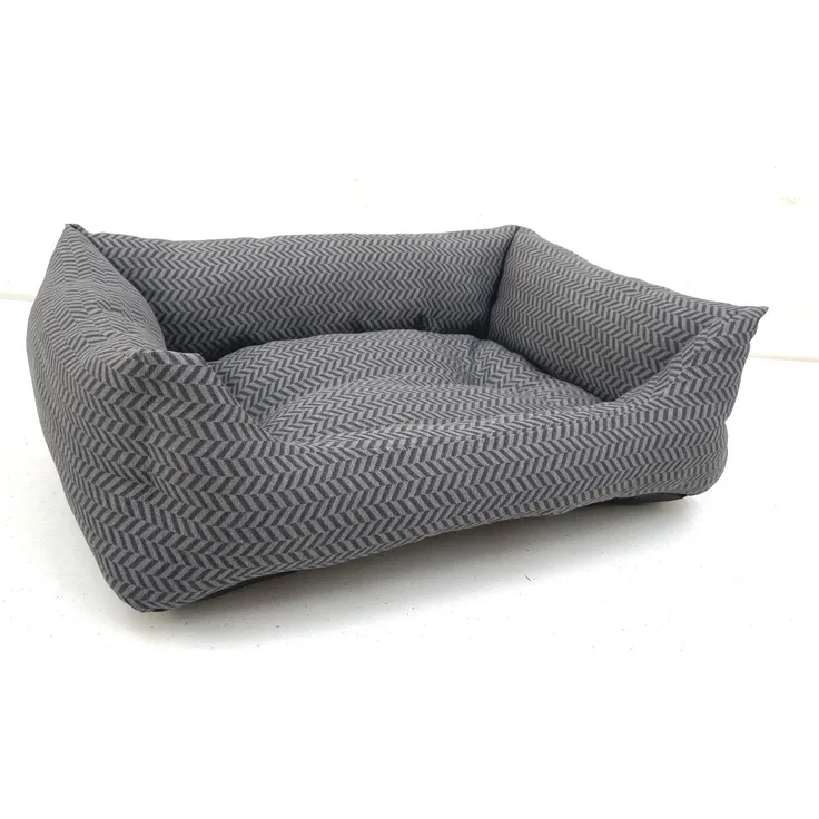 Ollesch Hundekorb Ollesch Tierbett Hilde grau 60 x 45 cm, Weiches Bett mit erhöhtem Rand zum Einkuscheln