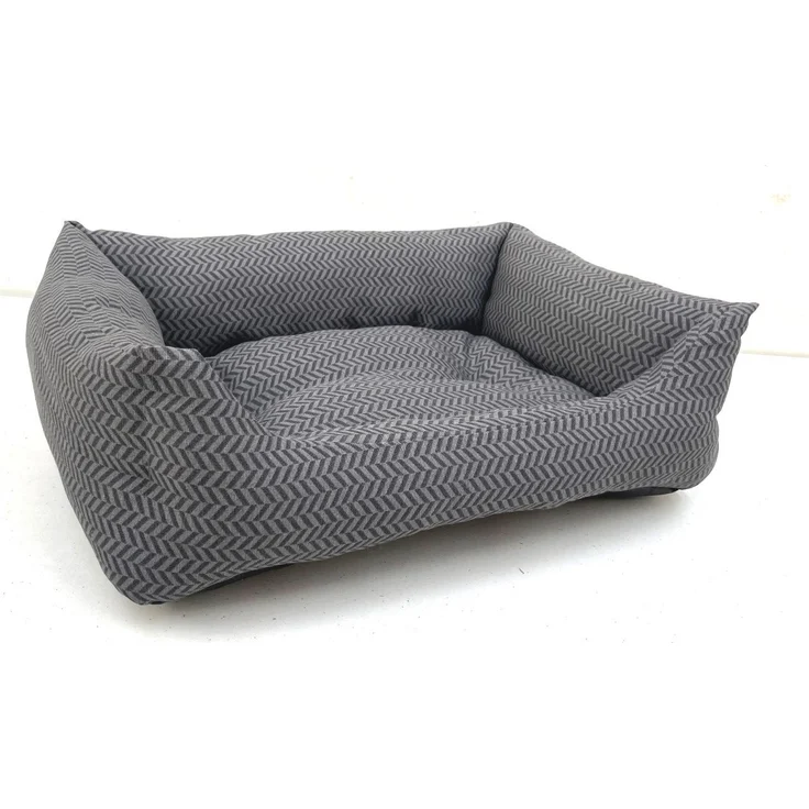 Ollesch Hundekorb Ollesch Tierbett Hilde grau 60 x 45 cm, Weiches Bett mit erhöhtem Rand zum Einkuscheln