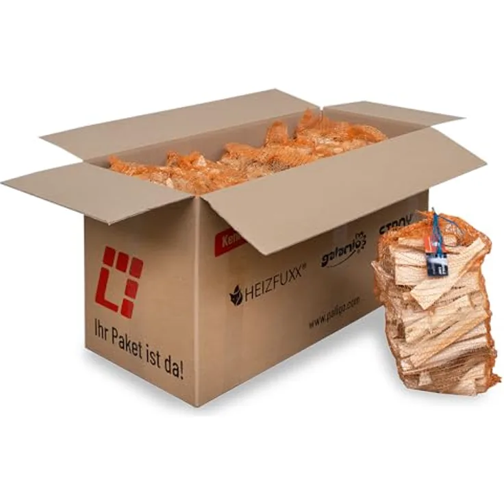 HEIZFUXX Anzündholz Blue, 18 cm, Weichholz, 3 kg x 5 Säcke, 15 kg Gesamtgewicht