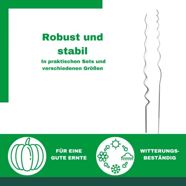 Novatool 50 Tomatenstangen Rankhilfe Ø 5 mm x 1100 mm | Tomatenspiralstäbe verzinkt | Rankstäbe Blumenhalter Pflanzstäbe Tomatenstab – Bild 3