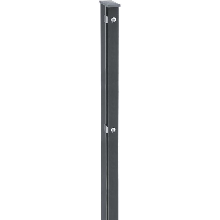 deutsche zauntechnik Zaunpfosten 'Typ VAP', anthrazit, 150 cm für Doppelstabmattenzaun bis 103 cm Höhe mit Geräuschdämmung und Aushängeschutz