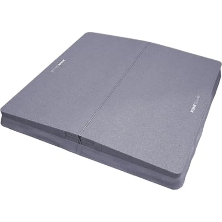 Home Deluxe Outdoor Whirlpool Thermoabdeckung STREAM BIG, hochisolierende Abdeckung aus schwarzem Kunstleder, 211 x 211 x 10 cm, mit Gefälle für optimalen Wasserablauf – Bild 1