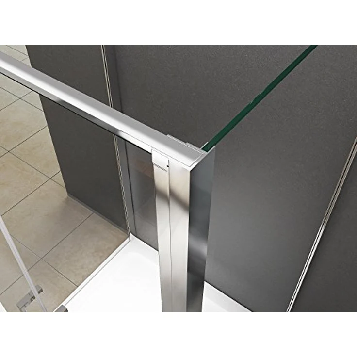 BuyLando Nora Duschkabine U-Form, 90x90x195 cm, Klarglas, 8 mm ESG-Sicherheitsglas, 2-türige Einstiegsöffnung – Bild 4