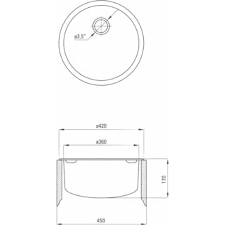 Faizee Möbel Edelstahl Einbauspüle & Spülbecken – langlebiges Design, inkl. Siphon und Ausgussbecken, Satinierte Oberfläche (42x42x17) – Bild 4