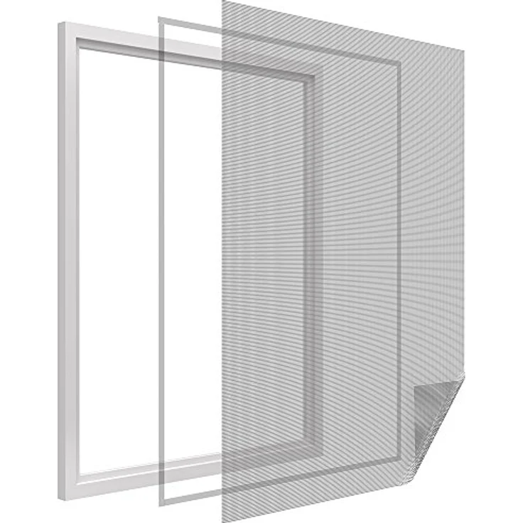 DILUMA Fliegengitter für Fenster 130 x 150 cm, schwarz-anthrazit, anpassbar, inklusive Klebeband, Set 5 – Bild 2