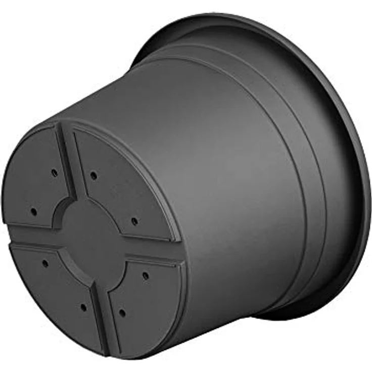 BigDean 3X Blumentopf Ø 20 cm Anthrazit Kunststoff Pflanztopf Containertopf Übertopf Pflanzkübel rund 20 x 14,5 cm – Bild 3