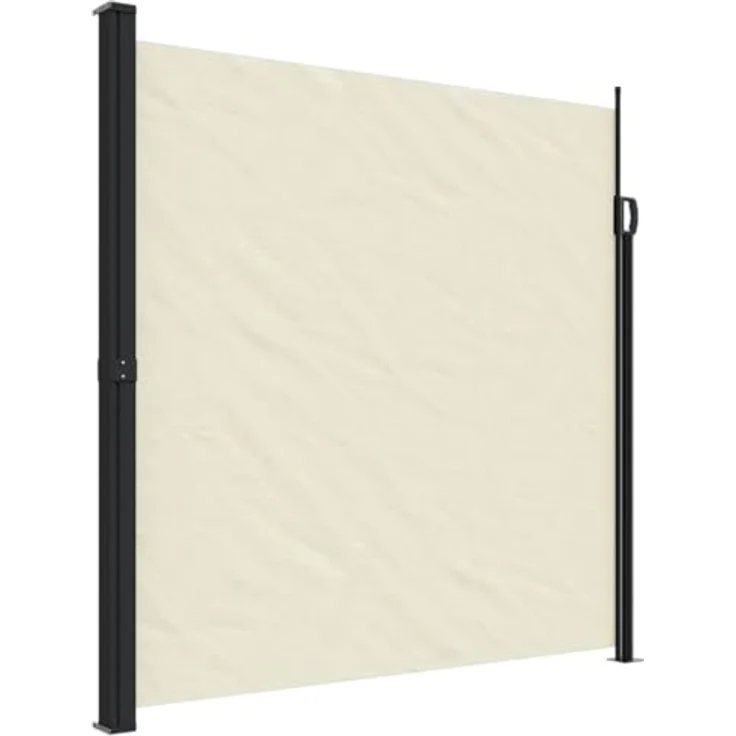 vidaXL Seitenmarkise, Wandmarkise mit PU-Beschichtung, Sichtschutz für Balkon Terrasse Garten, Windschutz Markise, Ausziehbar Creme Polyester – Bild 1