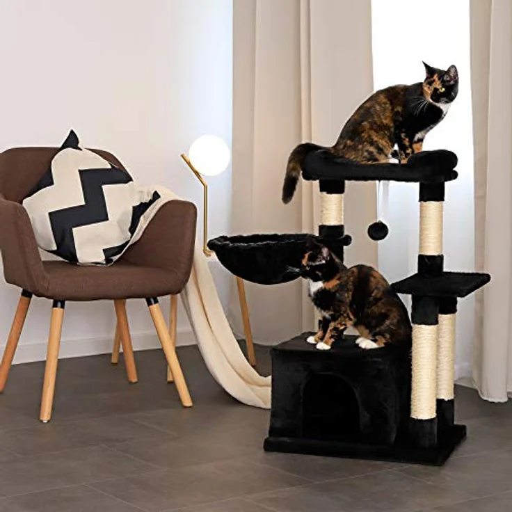 lionto Kratzbaum Kletterbaum Katzenkratzbaum Katzenbaum Höhe 85 cm, schwarz – Bild 3