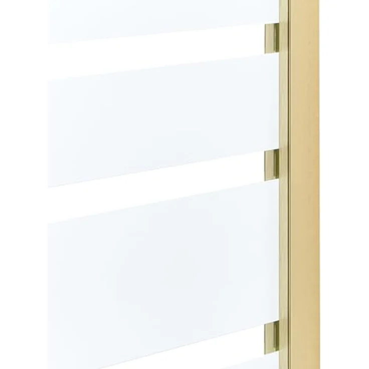 BELIANI Badewannenaufsatz Gold, 2-teilige Duschabtrennung aus Sicherheitsglas mit Schwingtür und Aluminiumprofil, 140 cm hoch, 100 cm breit, modern für Badezimmer – Bild 5