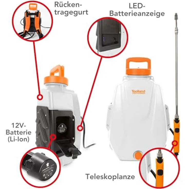 Toolland Akku-Rückenspritze 12 L – Bild 6