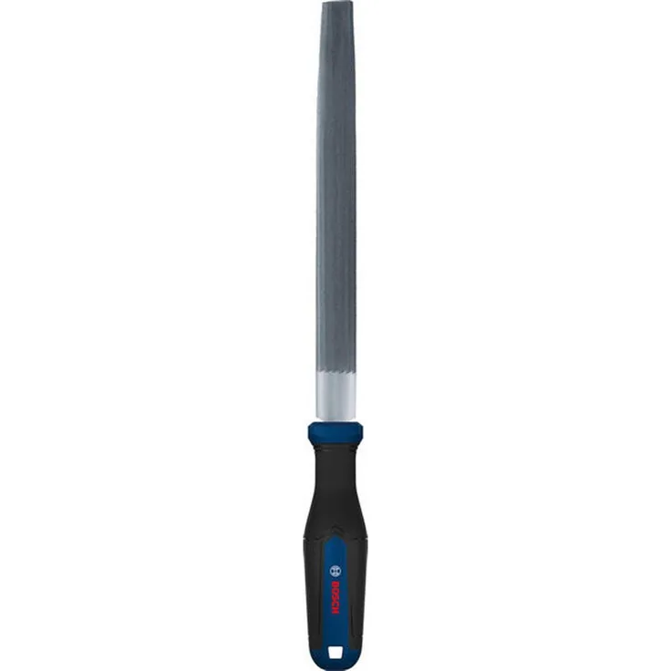 BOSCH Halbrundfeile 200 mm, robuste C-Stahl-Werkstattfeile für präzises Entgraten von Metall