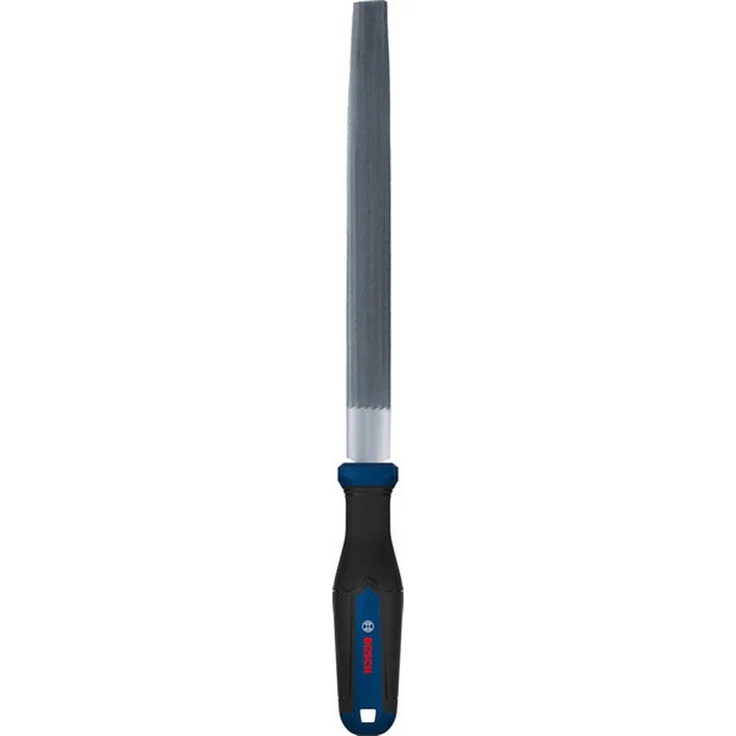 BOSCH Halbrundfeile 200 mm, robuste C-Stahl-Werkstattfeile für präzises Entgraten von Metall