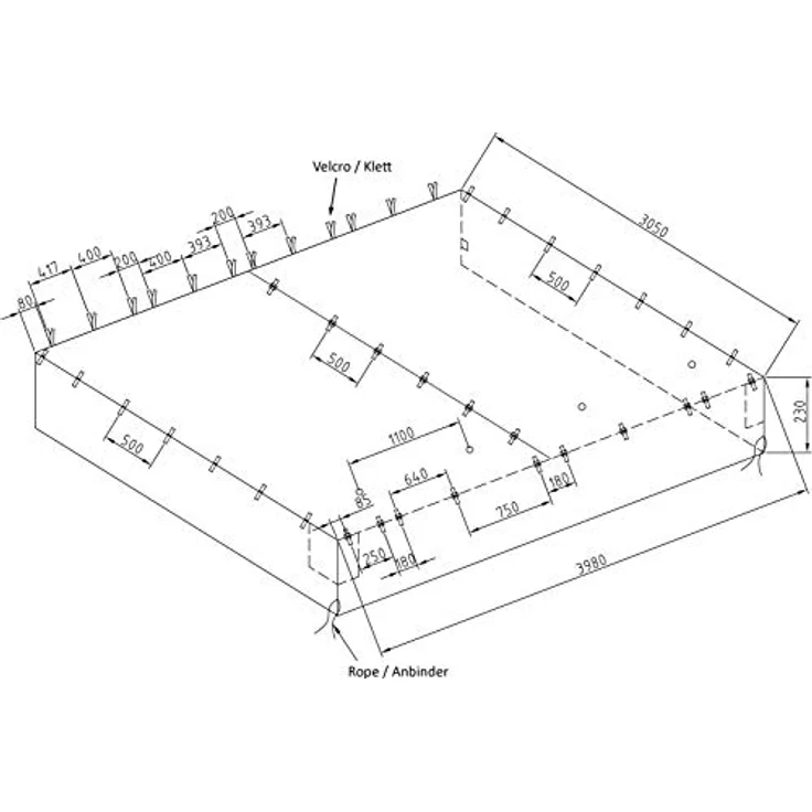 "Quick Star Pavillon-Ersatzdach Rank, für 300x400 cm, passend für Pavillon Rank, beige" – Bild 3