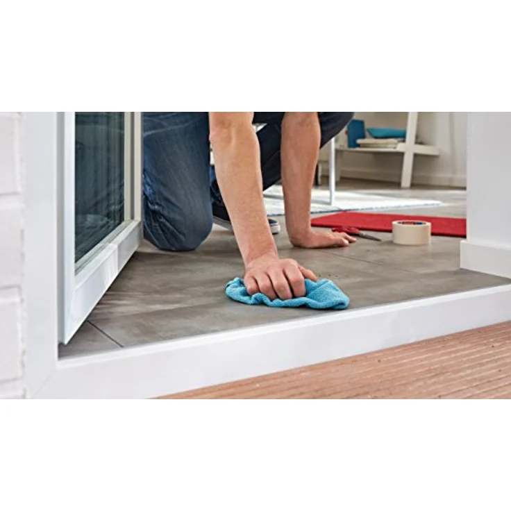 tesa Verlegeband rückstandsfrei entfernbar - Gewebeverstärktes, doppelseitiges Klebeband zum Verkleben von Teppich- und PVC-Bodenbelägen - 25 m x 50 mm – Bild 3