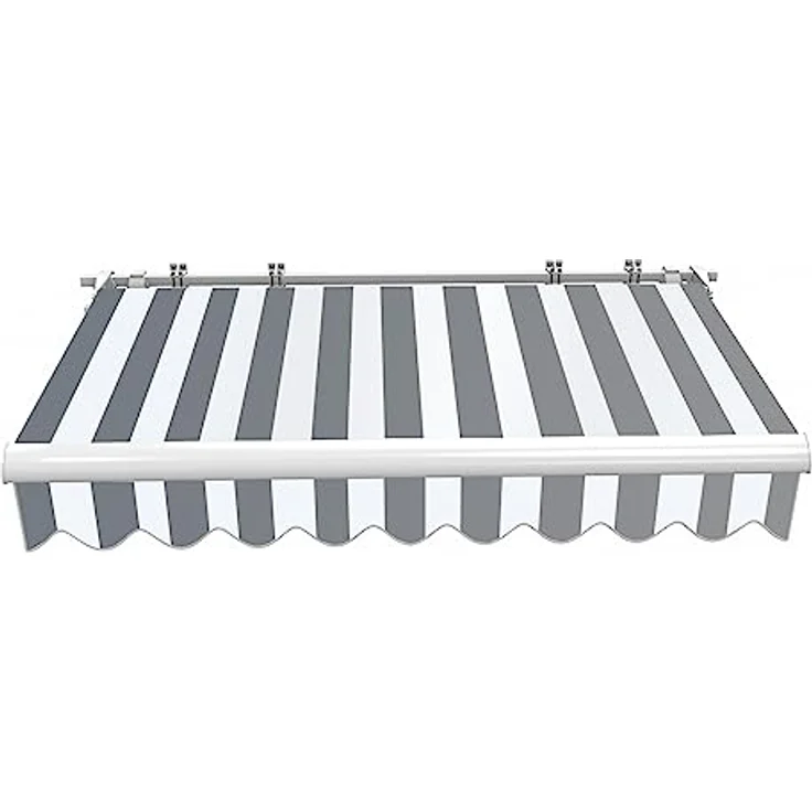 Toboli Gelenkarmmarkise 3x2,5m Anthrazit/Weiß Sonnenmarkise für Wandmontage mit UV-Schutz – Bild 3