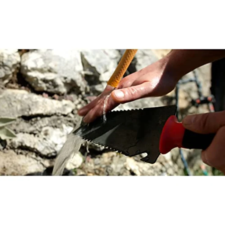 Root Slayer® Blumenkelle Radius Handschaufel, V Klinge mit Zähnen zum Wurzelschneiden, multifunktional aus Kohlenstoffstahl, mit Nylonholster, 32,5 cm – Bild 9