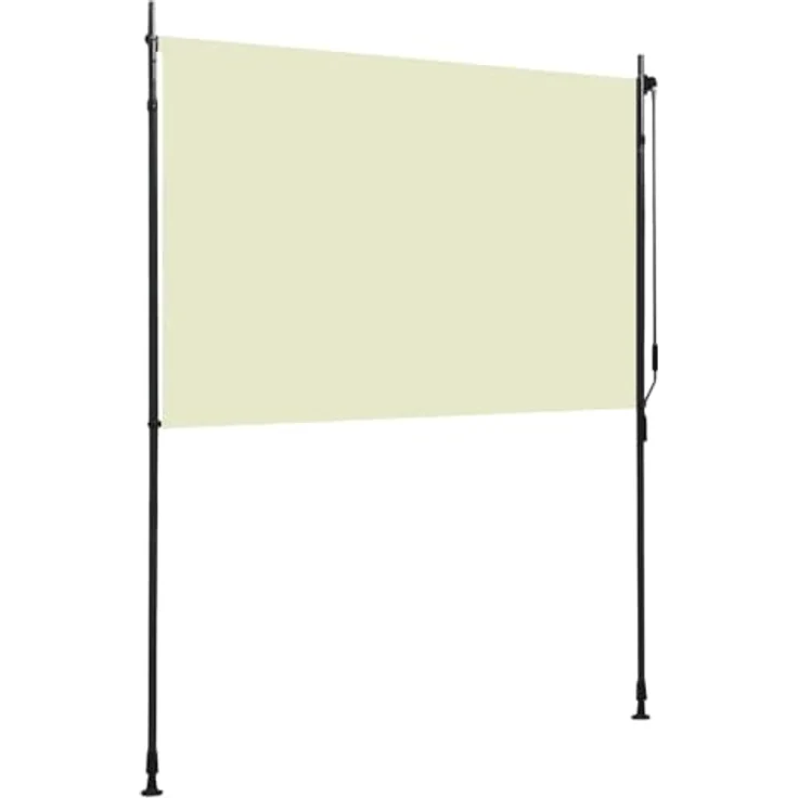 vidaXL Außenrollo 200 x 270 cm Creme, Senkrechtmarkise mit Handkurbel-Längenverstellung und UV-Schutz – Bild 6