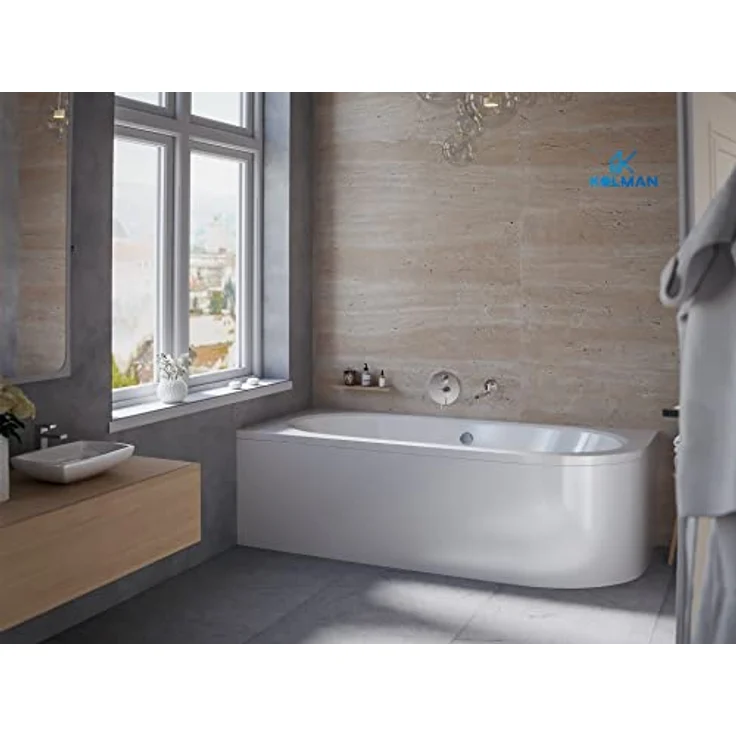 KOLMAN Badewanne Eckbadewanne Rechteck Avita 170x75 Links mit Acrylschürze - Ablaufgarnitur VIEGA & Füße – Bild 4