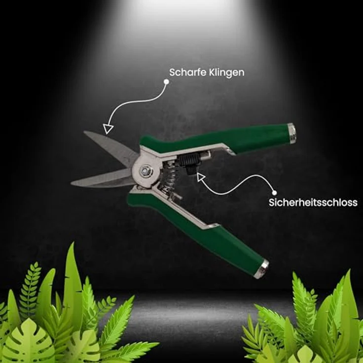TronicXL Premium Grow Ernteschere Cannabis Gartenschere gerade für Eigenanbau Growbox Zelt Trimmen Planzen Erntehelfer Knipser Leseschere - Hochwertige Gartenschere - Äste und Zweige bis max. 6mm - Anti-Rutsch Griff - Stabile Sprungfeder - Sicherheitsschloss - Für Links- und Rechtshänder - Perfekt zum trimmen der Buds – Bild 4