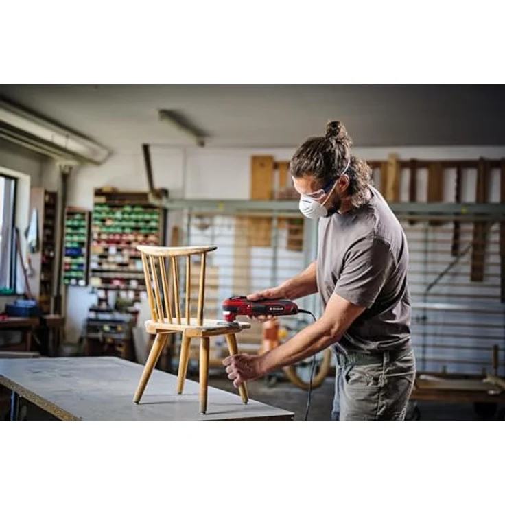 Einhell Akku-Multifunktionswerkzeug TE-MG 350 EQ, Set - kraftvolles Multifunktionswerkzeug für Holz, Metall und Fliesen, 350 Watt Motor, LED-Licht, Staubabsaugvorrichtung, ergonomisches Design – Bild 5