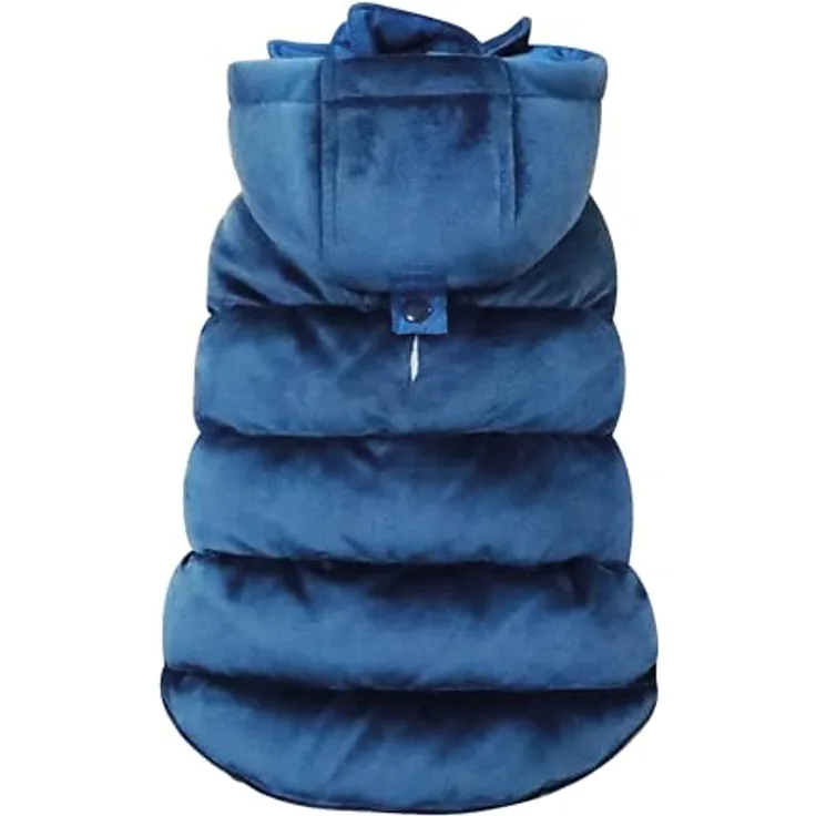 Croci Hundemantel Velveteen Blau 50cm, samt gefüttert