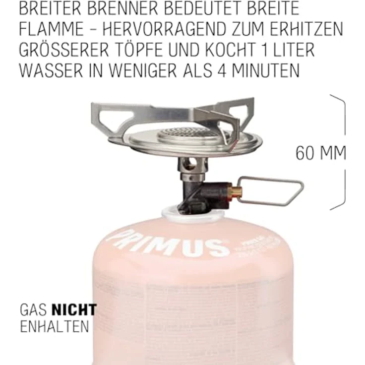 Primus Essential Trail Stove, Gaskocher mit Laminar Flow Brennertechnologie für 1-2 Personen, kompakt und standfest – Bild 7
