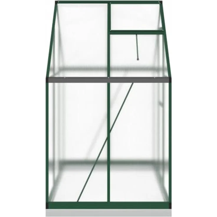 vidaXL Gewächshaus mit Fundamentrahmen Grün 169x114x202 cm Aluminium, UV-beständige Platten, langlebig – Bild 4