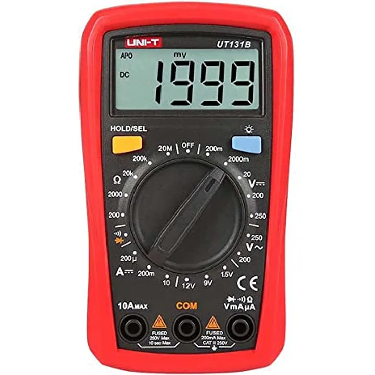 UNI-T UT131B Digitalmultimeter, AD/DC-Spannungsstromtester mit True RMS, NCV-Test und Temperaturmessung