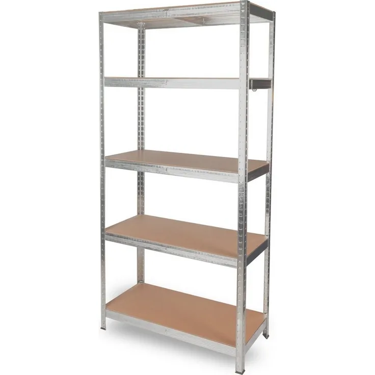 deluxe4home Schwerlastregal 40x90x180 cm, Schwarzes Regal aus verzinktem Stahl, 875 kg Tragfähigkeit, Einfaches Stecksystem