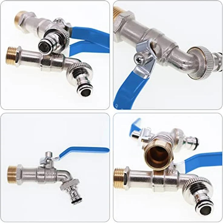 AIMEKE Premium 3/4 Zoll Kugelhahn, Messing Wasserhahn für Garten, frostssicher mit 1 Schlauchanschluss und 2 Trommeldichtbänder – Bild 5