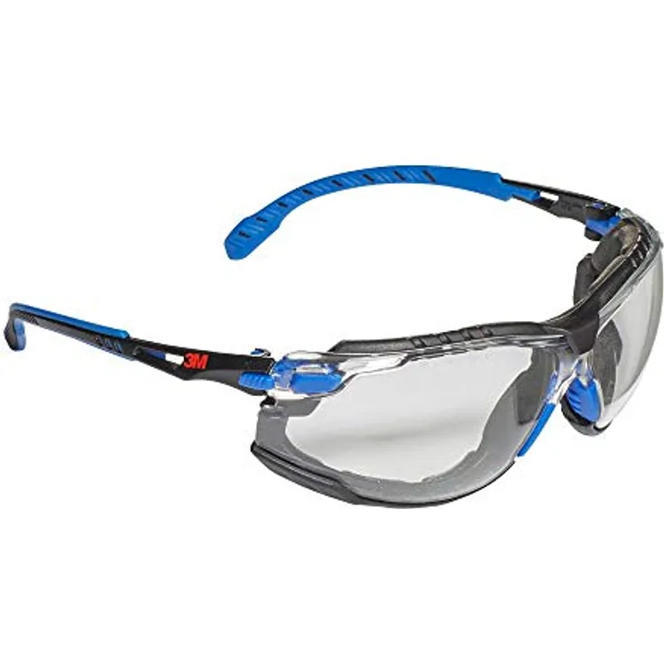 3M Solus Schutzbrille AB blau, dünnem Rahmen und abnehmbarer Schaumdichtung