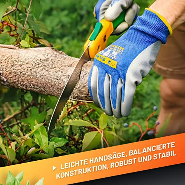 GRÜNTEK Klappsäge-Astsäge HAI Faltsäge 180 mm, gehärtete Zähne, 3D-Verzahnung, praktische Gartensäge, Soft-Touch-Griffe, handliche Säge, Handsäge, Taschensäge, Campingsäge sehr leicht 248 g – Bild 3