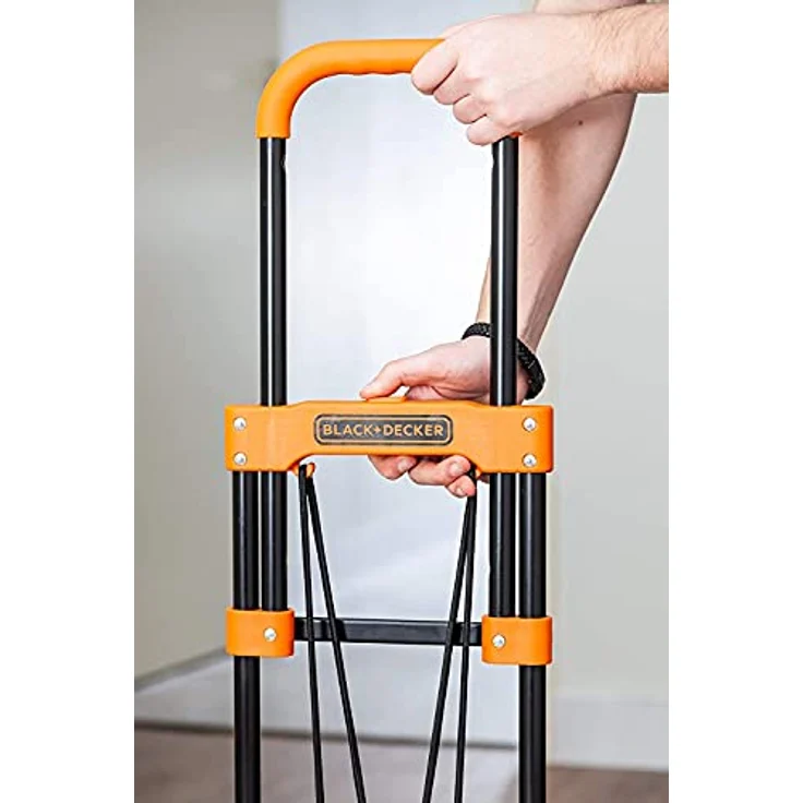 Black + Decker Sackkarre Handwagen faltbar, Transportkarre mit Teleskop-Griff, bis 65 kg, schwarz – Bild 3