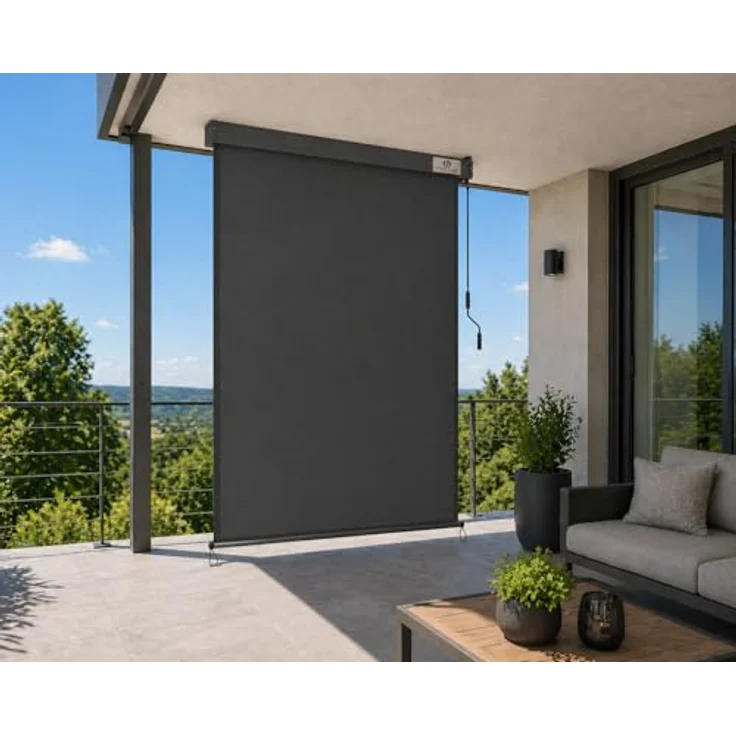 Strattore Ausziehbare Senkrechtmarkise Vertikalmarkise 120 x 250 cm - Anthrazit – Bild 2