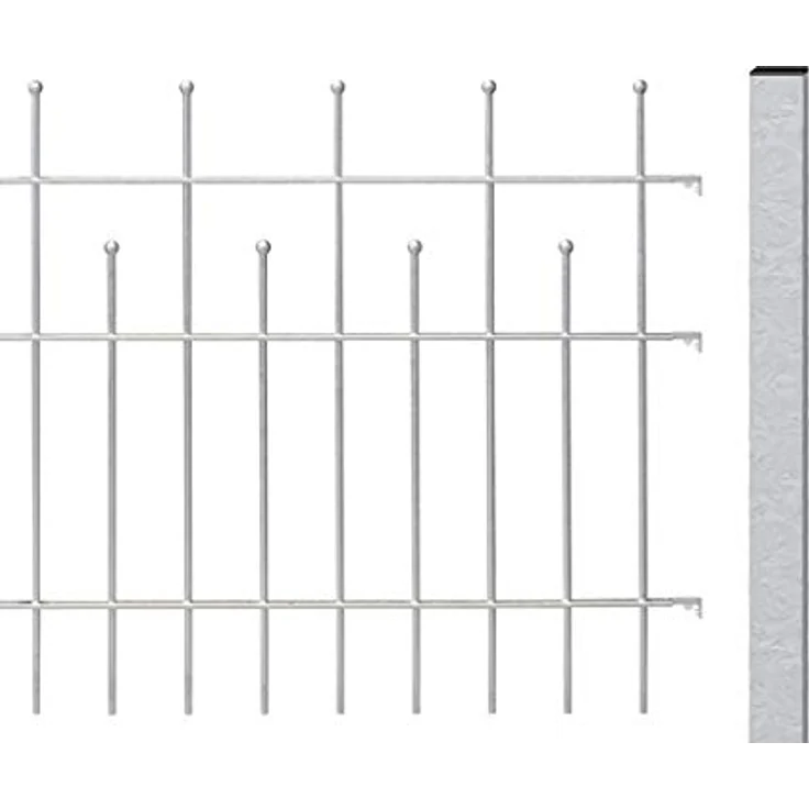 Alberts 507879 Zaunerweiterungsset Madrid, feuerverzinkt, zum Einbetonieren, Höhe 98,5 cm, Länge 2 m, verschiedene Farboptionen – Bild 1