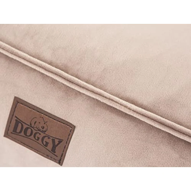 DOGGY Hundebett Haustierbett Hundeliegen Hundecouch Liegen Hundekissen Bett Sofa Hundekorb Tierbett Weich Hundesofa Matratze Schlafplãtze, Beige, 99 x 66 cm - Bequemes Hundebett mit abnehmbarem Bezug und erhöhten Kissen. – Bild 4