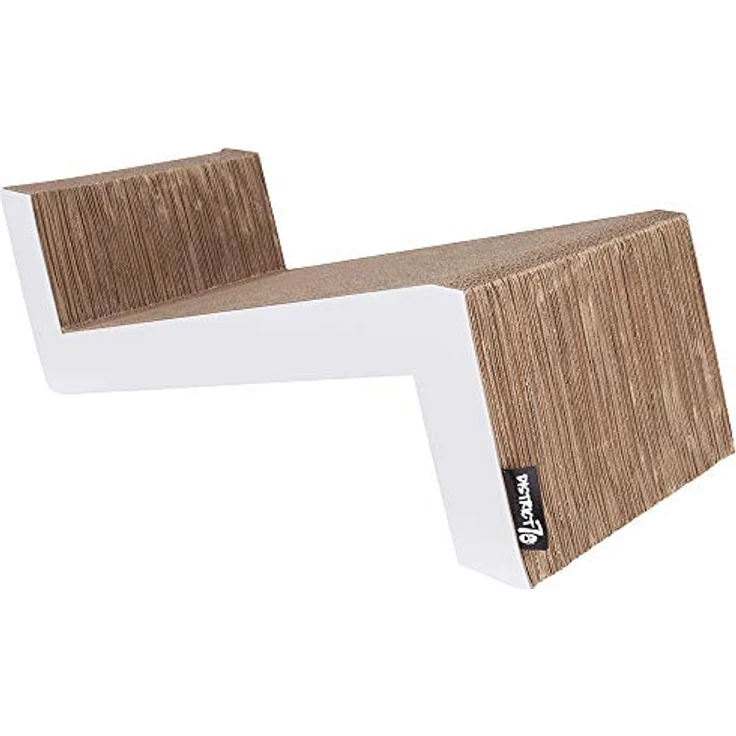 District 70 - 4727 - Sofa Kratzmöbel - Kratzbett aus Wellpappe - Größe S (60 x 28 x 18 cm), weiß – Bild 3
