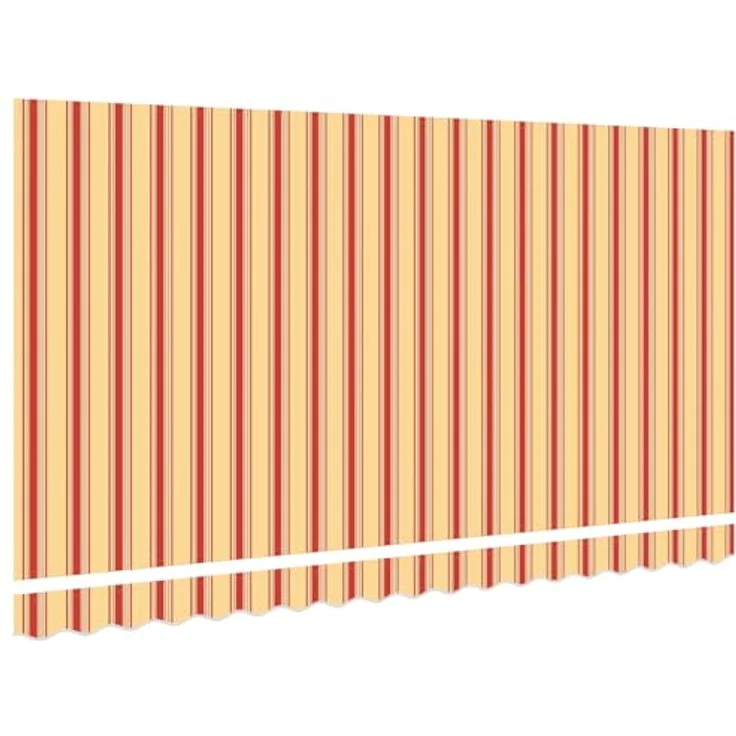 vidaXL Markise Markisen-Ersatzstoff, 400 x 200 cm, gestreift in Gelb, Orange und Weiß, ideal für Balkon und Terrasse – Bild 4