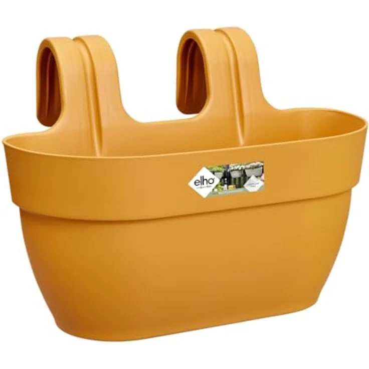 elho Vibia Campana Easy Hanger M 36 - Übertopf für Balkon & Außen - Ø 36.0 x H 26.5 cm - Gelb/Honig Gelb – Bild 1