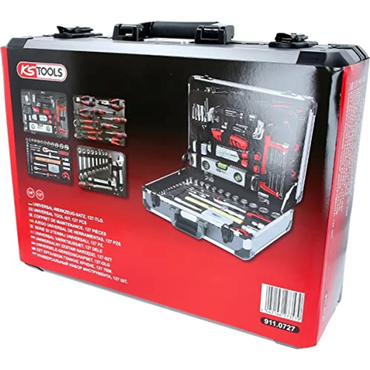 KS Tools Werkzeugkoffer 911.0727, 127-teilig, aus Chrom-Vanadium mit Aluminiumgehäuse, korrosionsbeständig – Bild 5