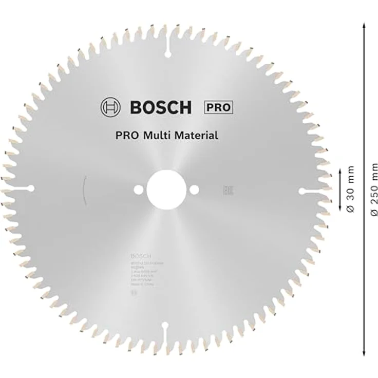 Bosch Professional Zubehör 2608640516 Kreissägeblatt Multi Material 250 x 30 x 3,2 mm, 80 – Bild 3