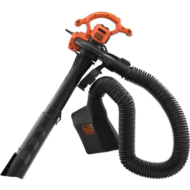 Black & Decker BEBLV300SB-QS, 3000W 3-in-1 Laubsauger und Laubbläser mit 404 km/h Blasgeschwindigkeit, ergonomischem Design und 40-Liter-Sammelbeutel – Bild 1