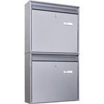 banjado Briefkastenanlage, Stahl Silber, handveredelt in Sachsen mit hohem Bedienungskomfort